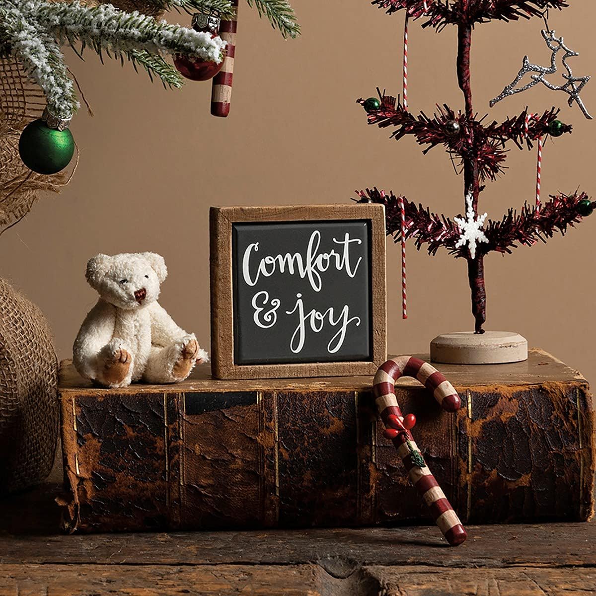 PBK Christmas Decor - Comfort and Joy Mini Box Tier Tray Sign