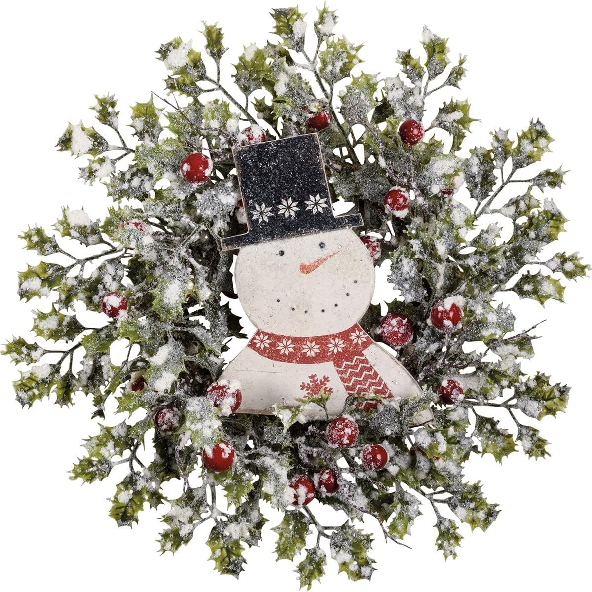 PBK Christmas Decor - Prim Snowman Wreath Insert Sign