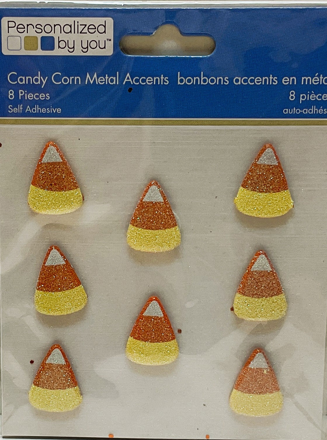 Paper Company Halloween Craft Supply - Metal Dimensional Candy Corn Glitter Accent