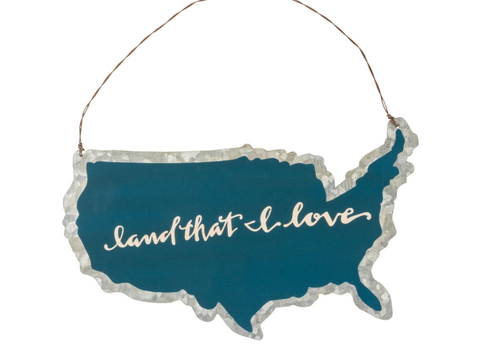 PBK Patriotic Decor - Land That I Love Tin Ornament Sign