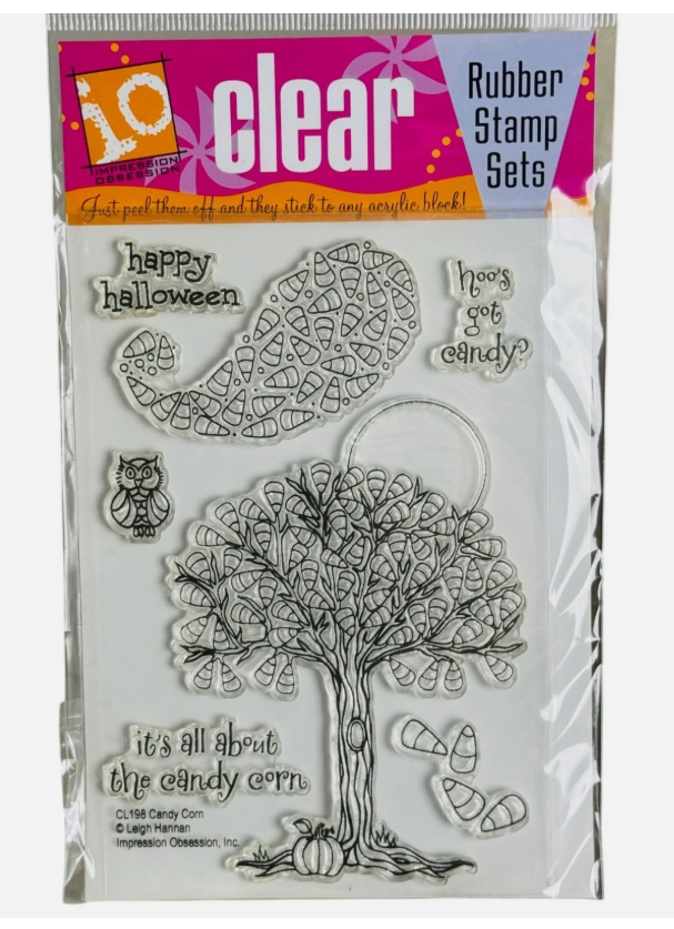 Impression Obsession Rubber Stamp - Cat Corn Tree Clear Stamp Set
