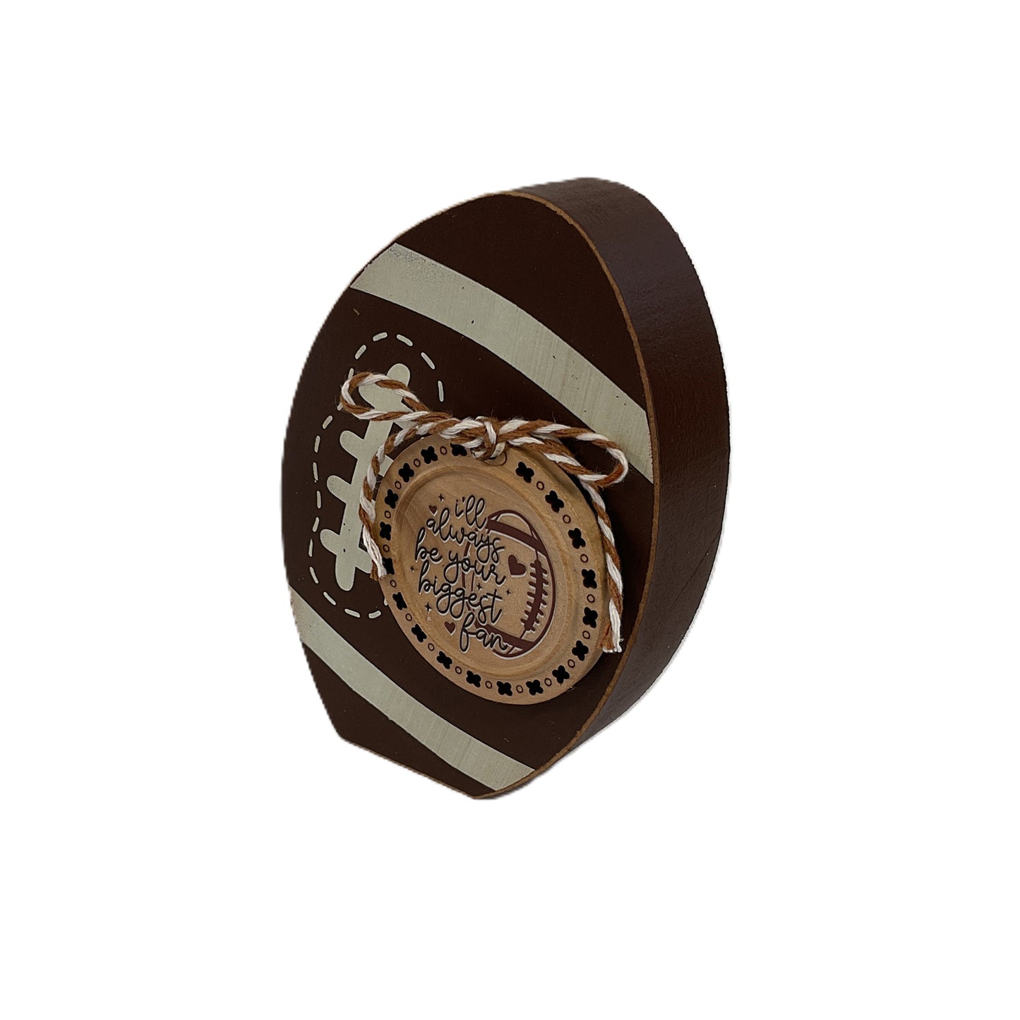 AGSD Fall Decor - Chunky Wood Football Sentiment Icon Sitter