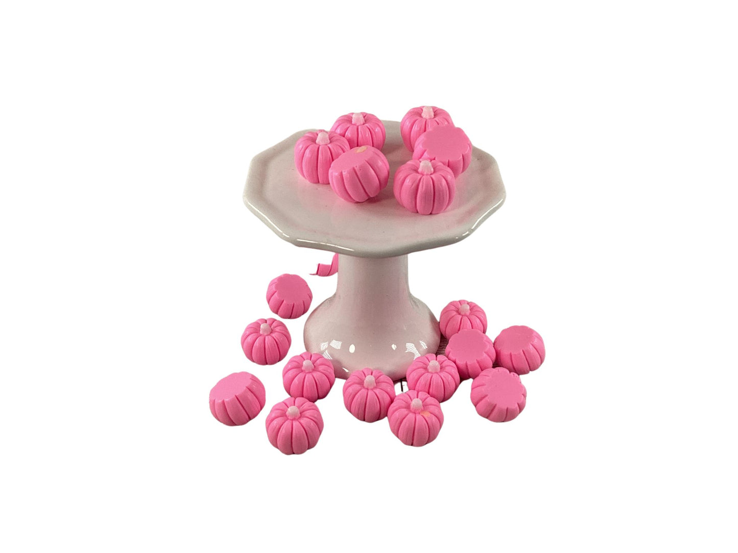 Halloween Craft Supply - Artificial FAKE Resin Pink Glam Pumpkin 100pc