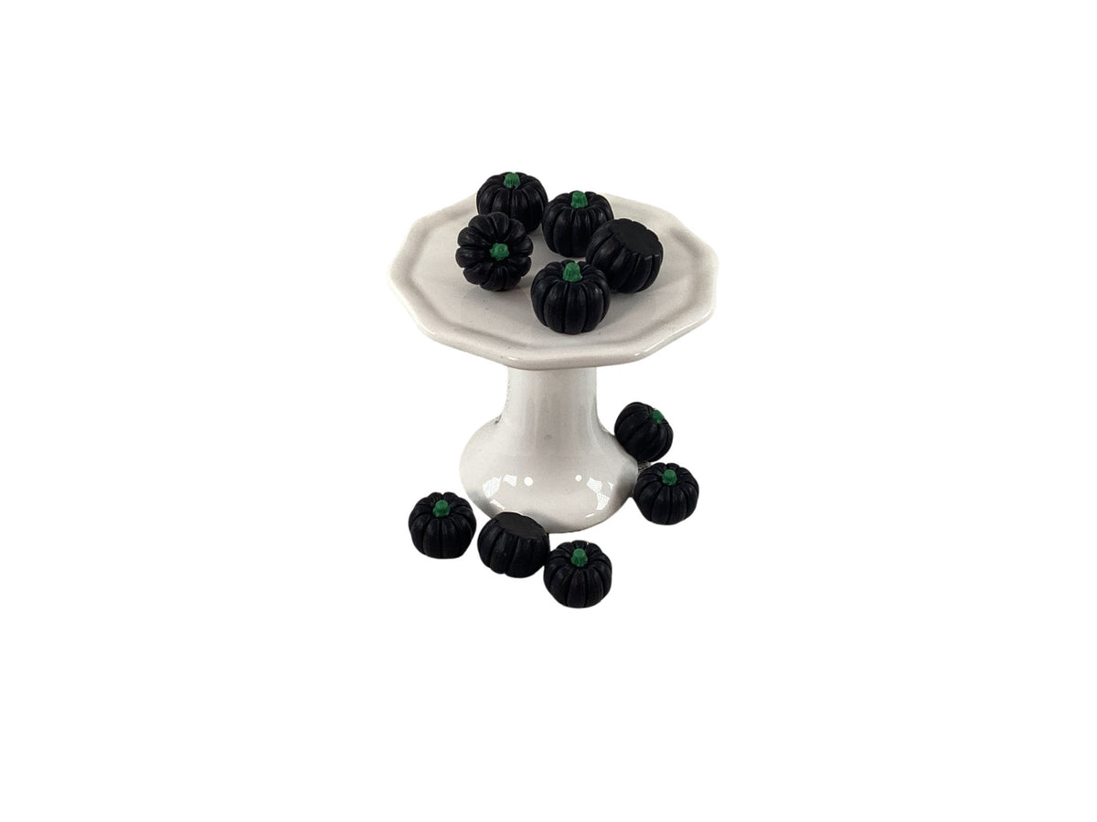 AGSD Halloween Craft Supply - Artificial FAKE Resin Black Green Pumpkin