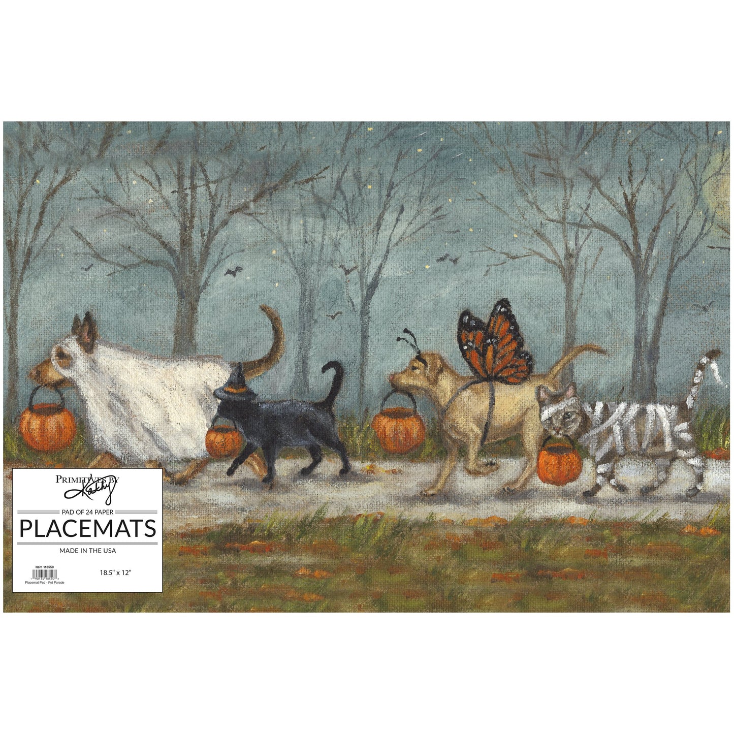 PBK Halloween Decor - Dog Cat Pet Parade Costume Paper Placemats 24pc