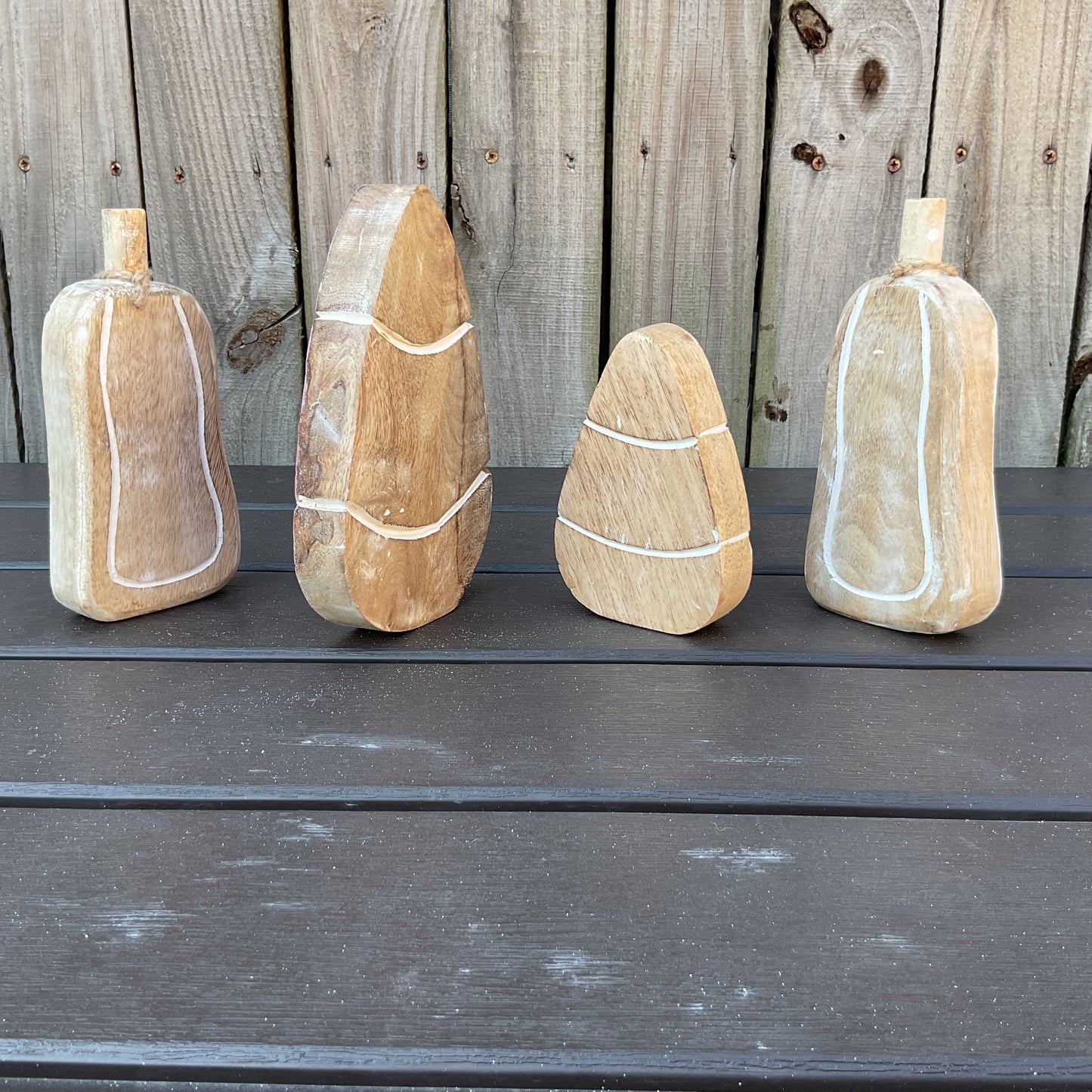 AGSD Halloween Decor - Pink Pastel Chunky Wood Candy Corn Pumpkin Sitters