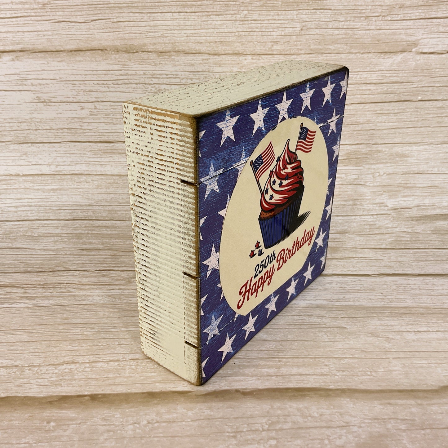 AGSD Patriotic Decor – July 4th 250th Birthday Cupcake Sign