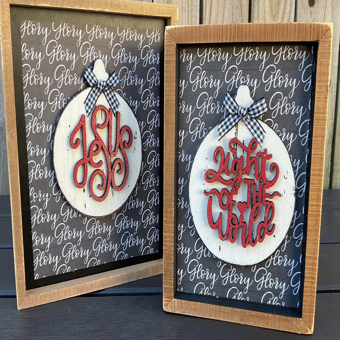 AGSD Christmas Decor - Nativity Theme 3-D Box Signs 2pc Set