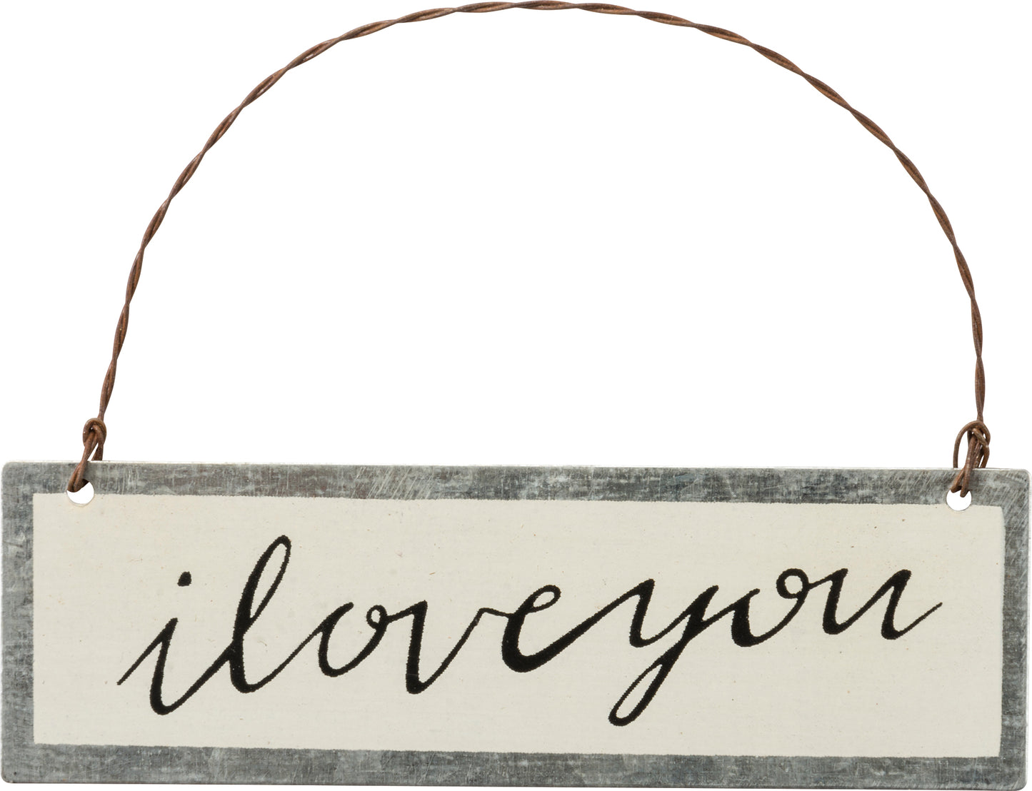 PBK Valentines Decor - I Love You Ivory Ornament Sign