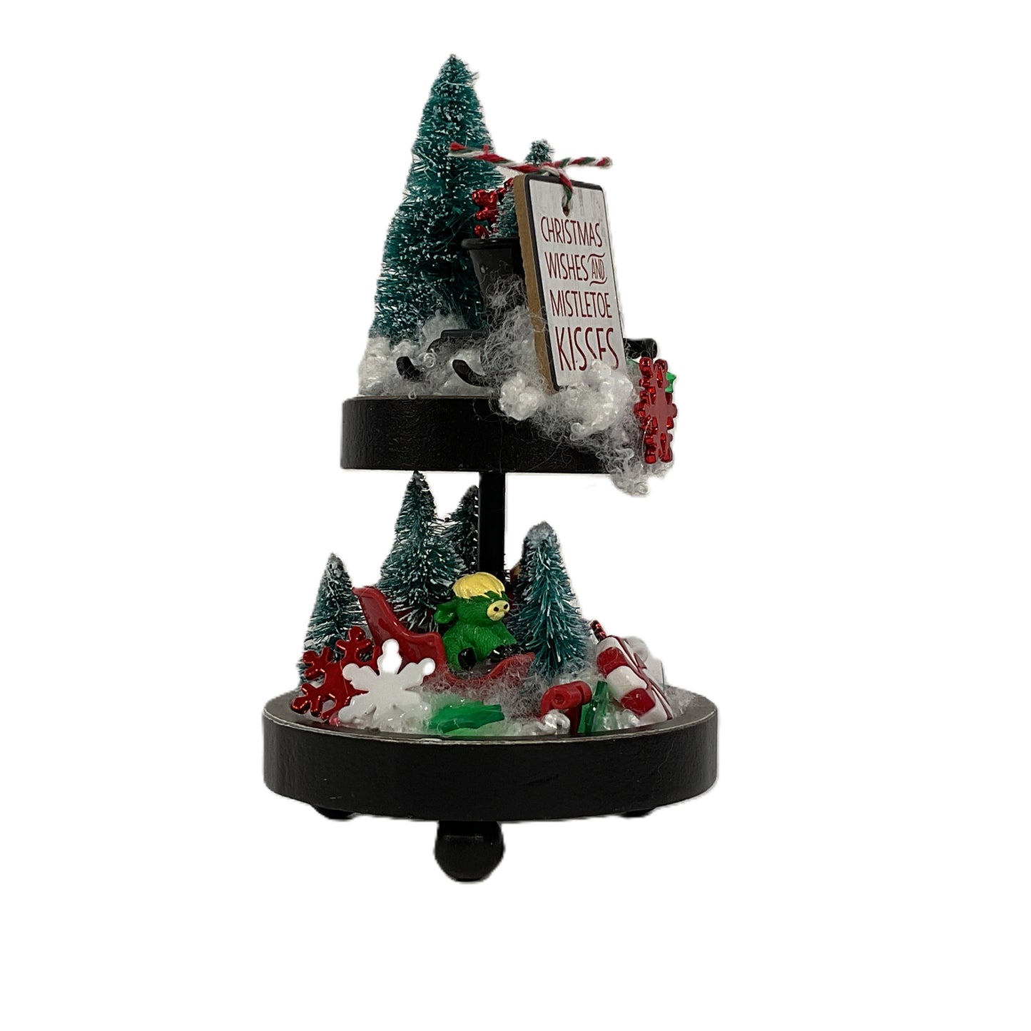 AGSD Christmas Decor - Highland Cows Miniature Mini Fairy Tier Tray Scene