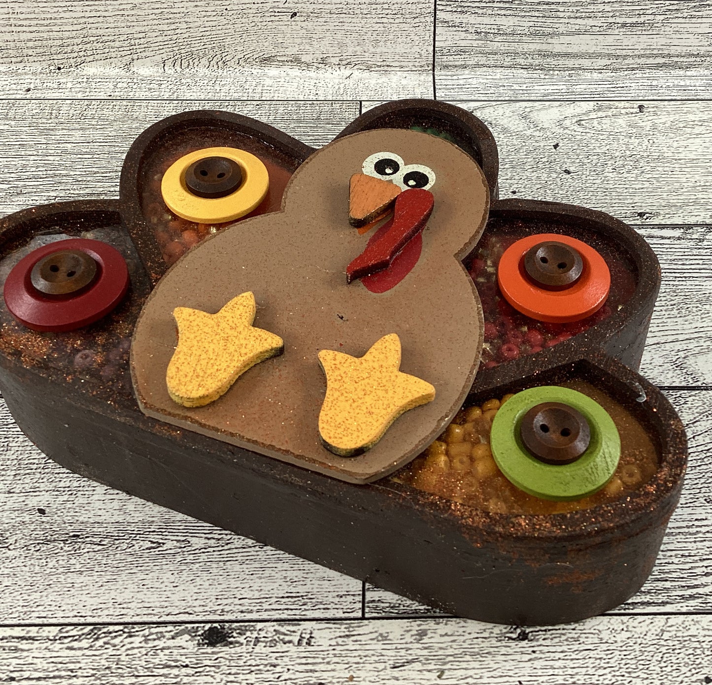 AGD Fall Decor - Button Turkey Chunky Wood Shaker Sitter CLEARANCE