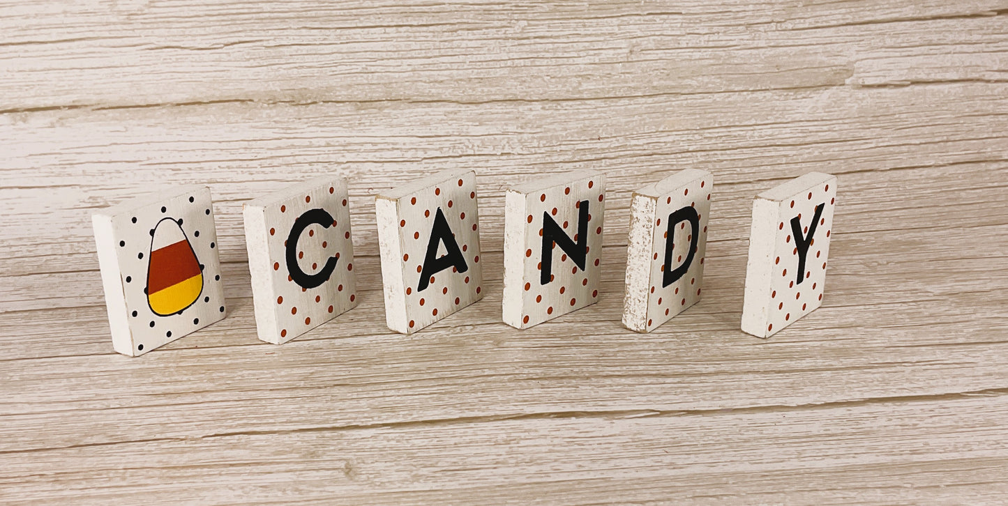 Adams & Co Fall Decor - Candy Small Wood Tiles and Icons