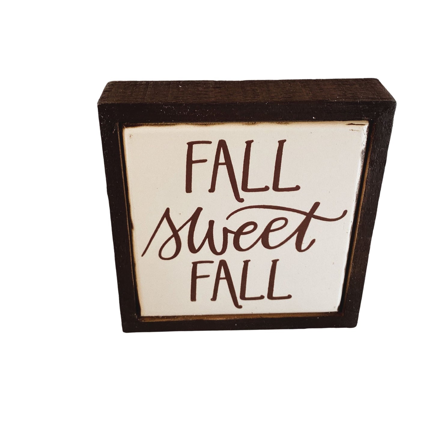 AGD Fall Decor - Small Wood Prim Candy Corn Trees Sweet Sign 4pc Set