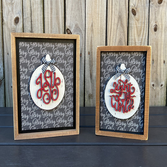 AGSD Christmas Decor - Nativity Theme 3-D Box Signs 2pc Set