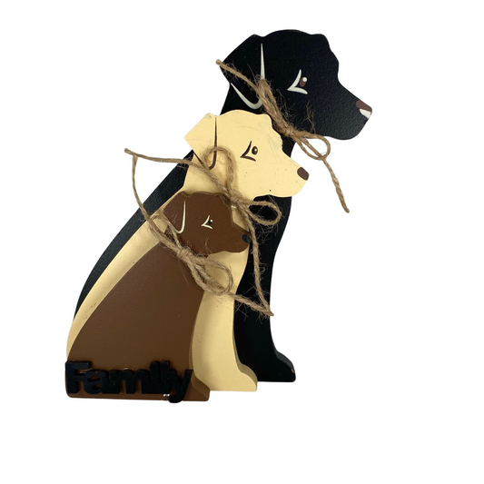 AGD Fall Decor - Family Autumn Brown Beige Black Stacking Dogs