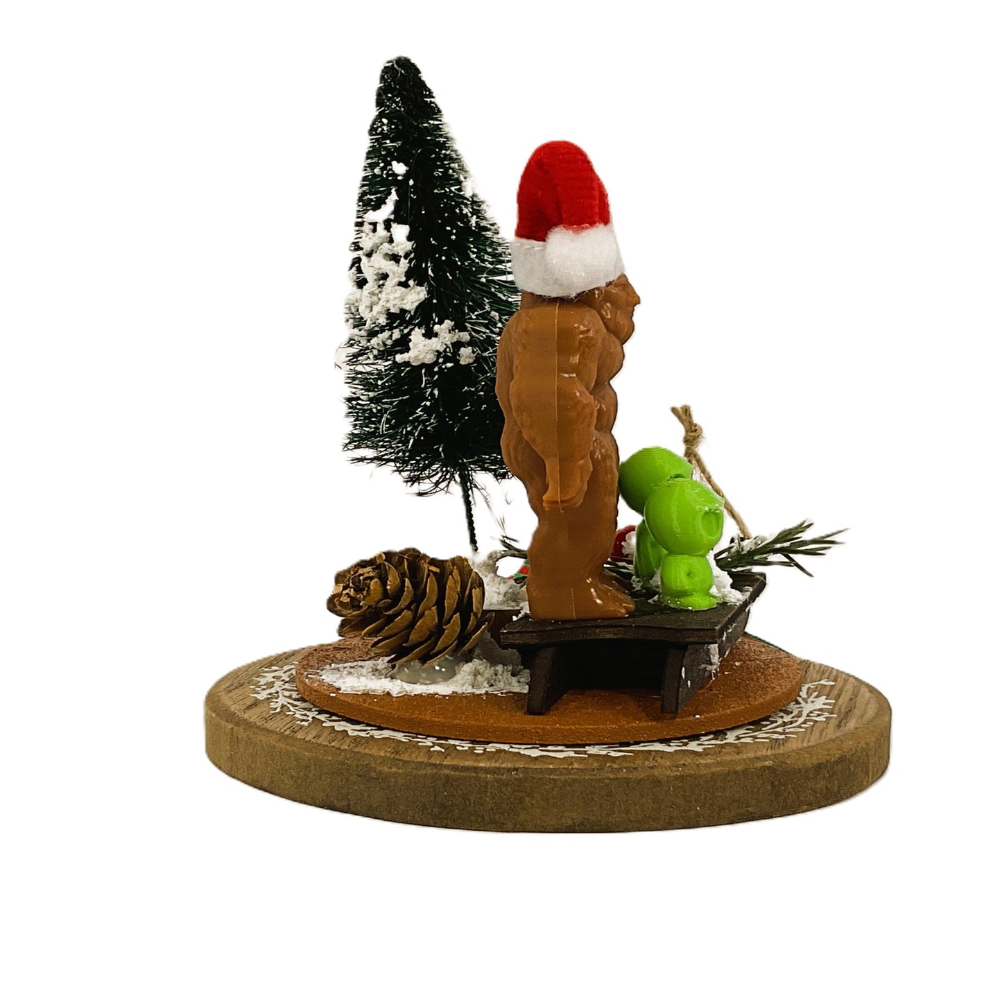 AGSD Christmas Decor - Bigfoot Green Alien Miniature Mini Small Scene