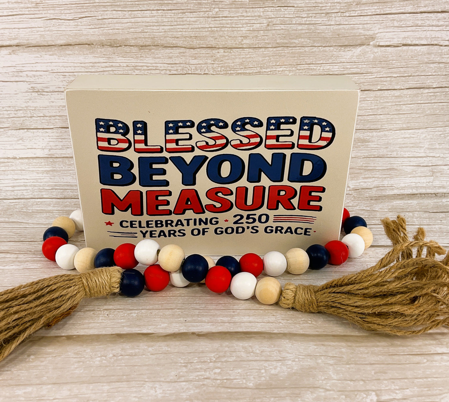AGSD Patriotic Decor – Blessed July 4th 250th Birthday  Sign & Garland