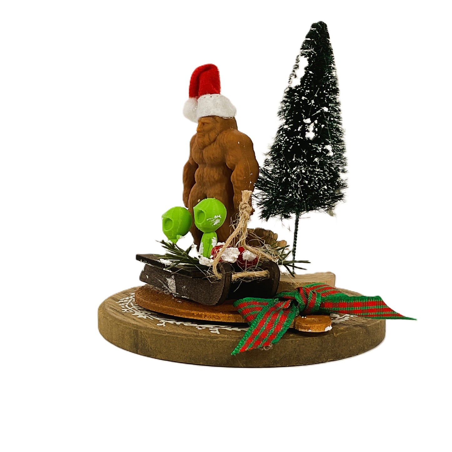 AGSD Christmas Decor - Bigfoot Green Alien Miniature Mini Small Scene
