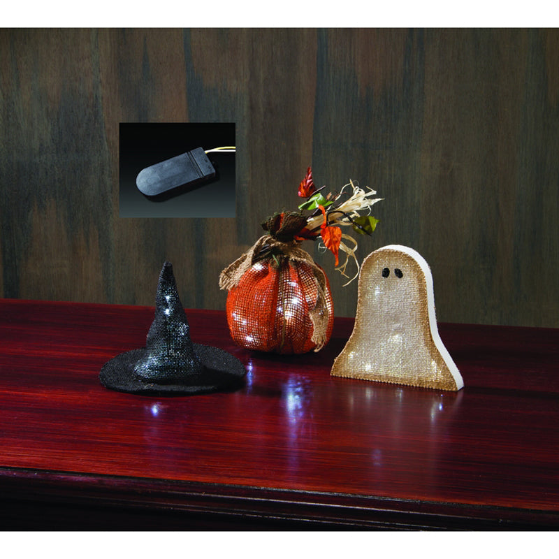 Ohio Wholesale Set of 3 Lighted Burlap Halloween Ornaments