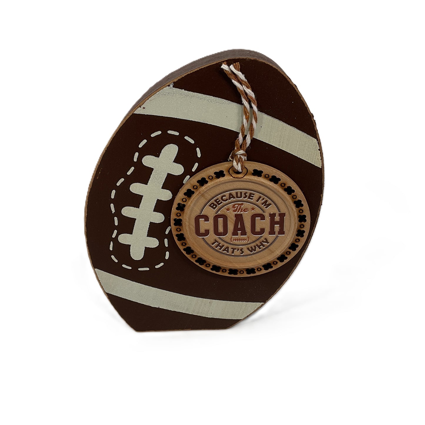AGSD Fall Decor - Chunky Wood Football Sentiment Icon Sitter