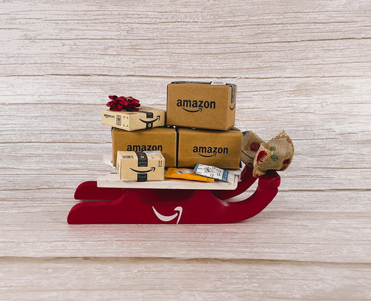 AGSD Christmas Decor - Multi Packages A to Z Delivery Sled Display