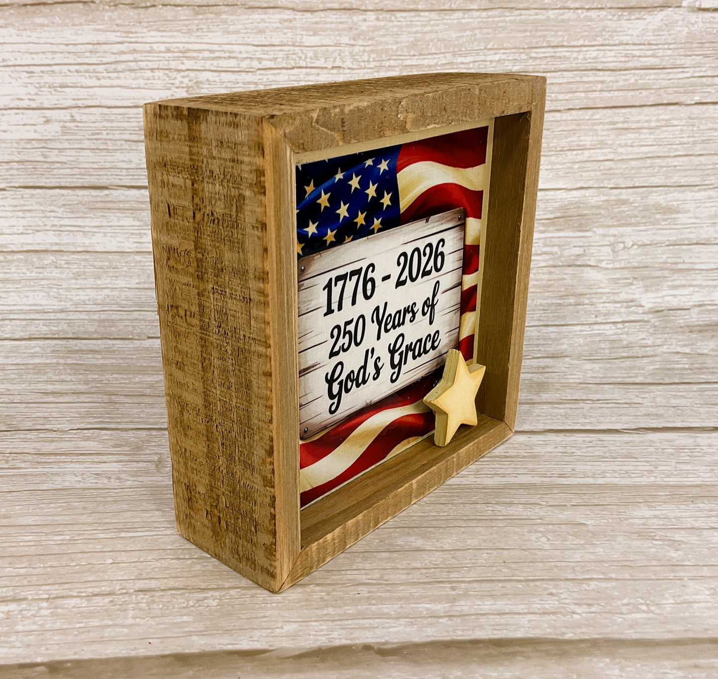 AGSD Patriotic Decor – Blessed God's Grace July 4th 250th Birthday Sign