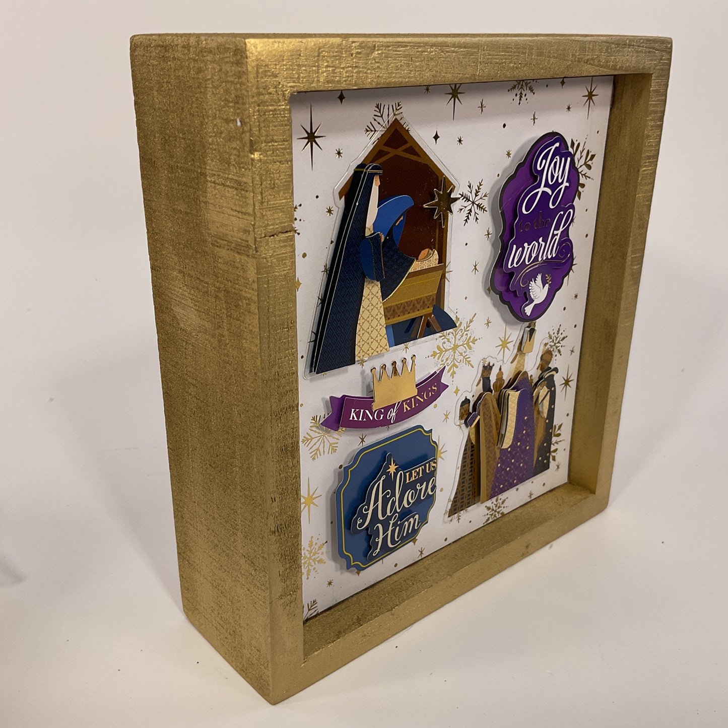 AGSD Christmas Decor - Nativity Adore Joy to the World 3-D Icon Sign