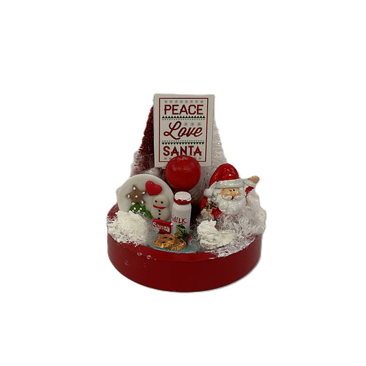 AGSD Christmas Decor - Santa Milk Cookies Miniature Fairy Tier Tray Scene