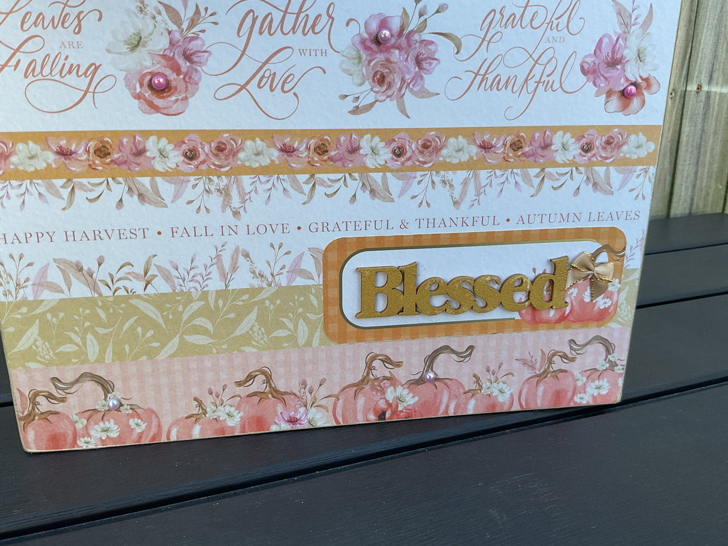 AGSD Fall Decor - Pastel Rose Gold Pink Thankful Box Sign 2pc Set