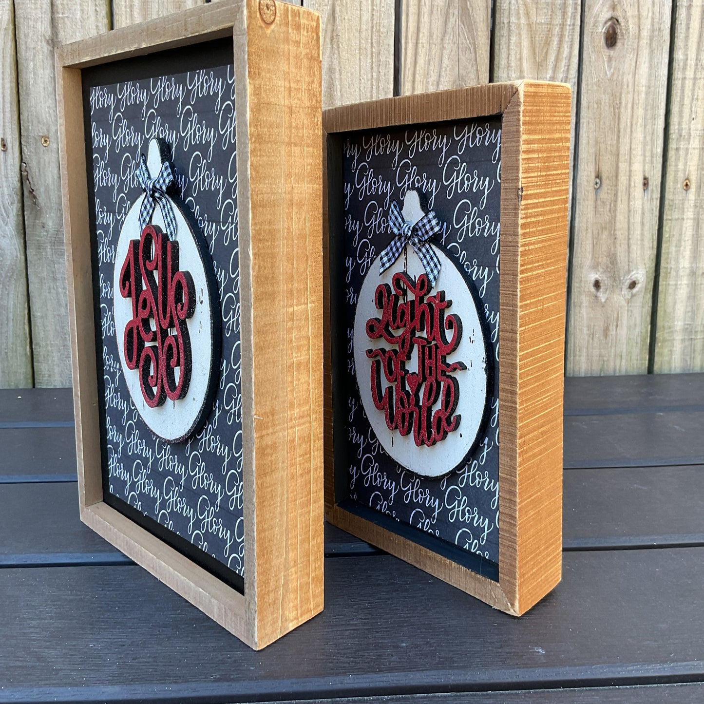 AGSD Christmas Decor - Nativity Theme 3-D Box Signs 2pc Set