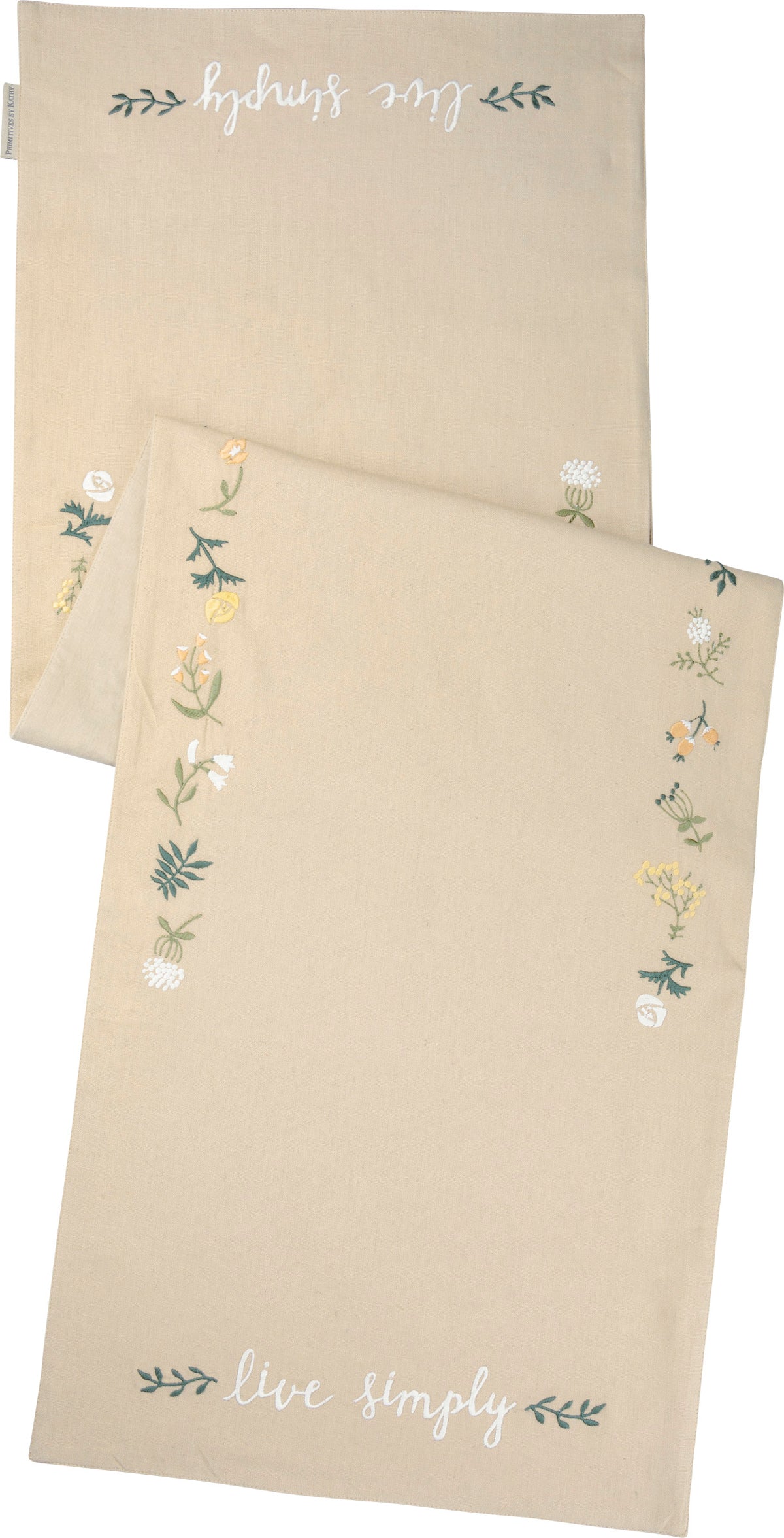 PBK Home Decor - Live Simply Fabric Embroidery Table Runner