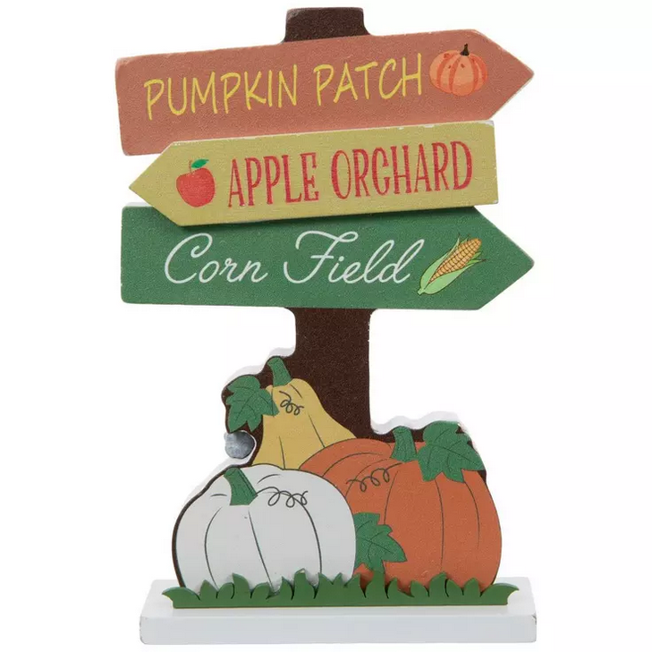 HL Fall Decor - Pumpkin Patch Directional Sign Mini Sign