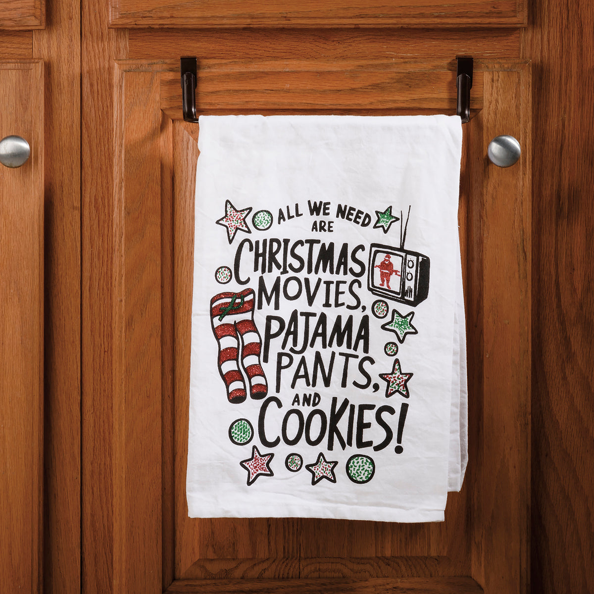 PBK Christmas Decor - Movies Cookies Pajama Pants Dish Towel