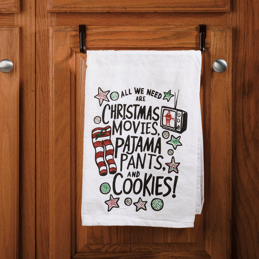 PBK Christmas Decor - Movies Cookies Pajama Pants Dish Towel