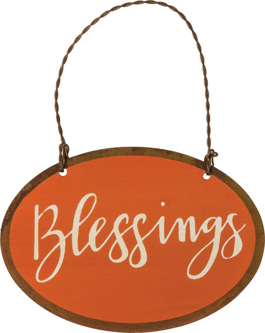PBK Fall Decor - Blessings Small Prim Ornament Sign