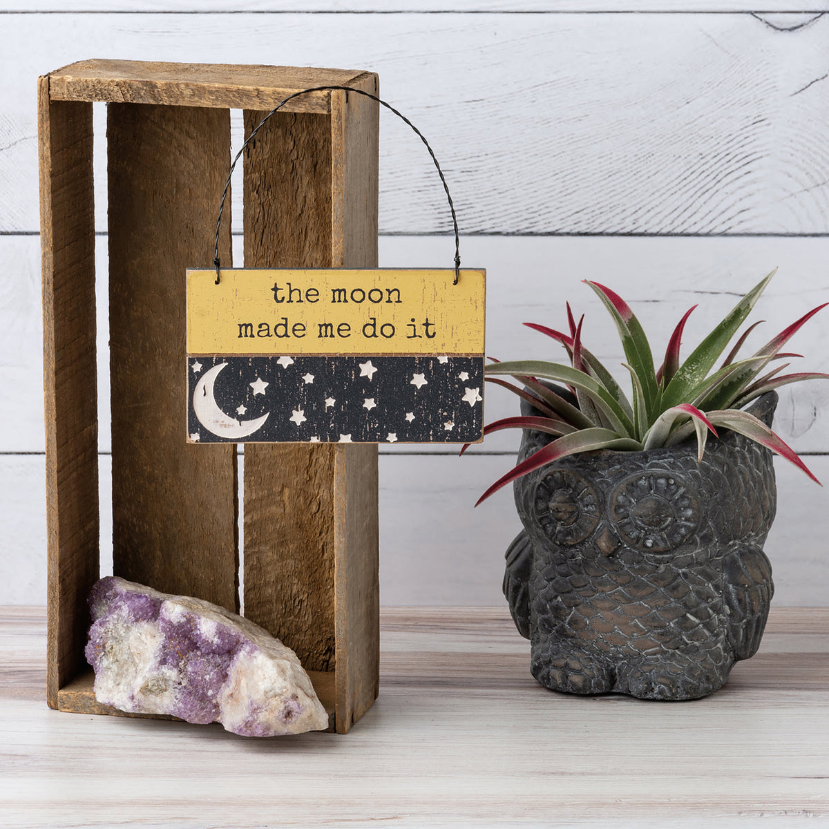 PBK Home Decor - The Moon Made Me Debossed Small Ornament Sign