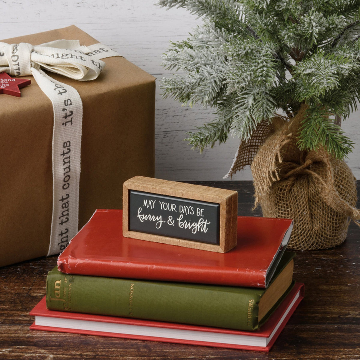 PBK Christmas Pet Decor - Furry and Bright Tier Tray Box Sign