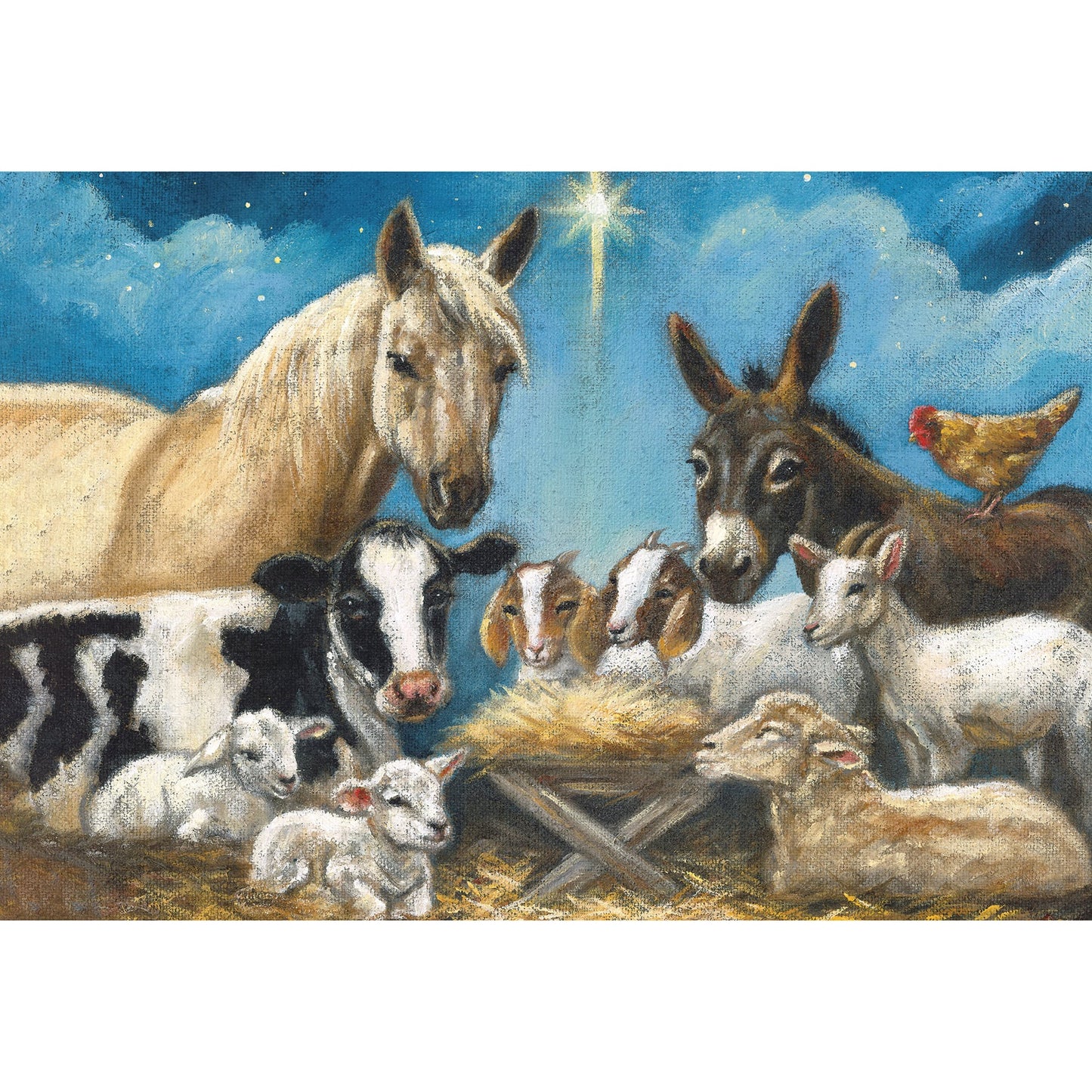 PBK Christmas Decor - Nativity Barn Animals Paper Placemats 24pc