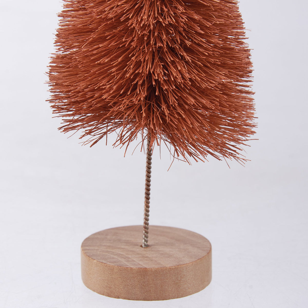 PBK Fall Decor - Brown Rust Tan Sisal Bottlebrush Trees 4pc Set