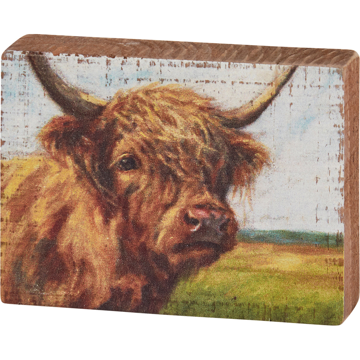 PBK Home Decor - Highland Cow Tier Tray Wood Block Small Sign