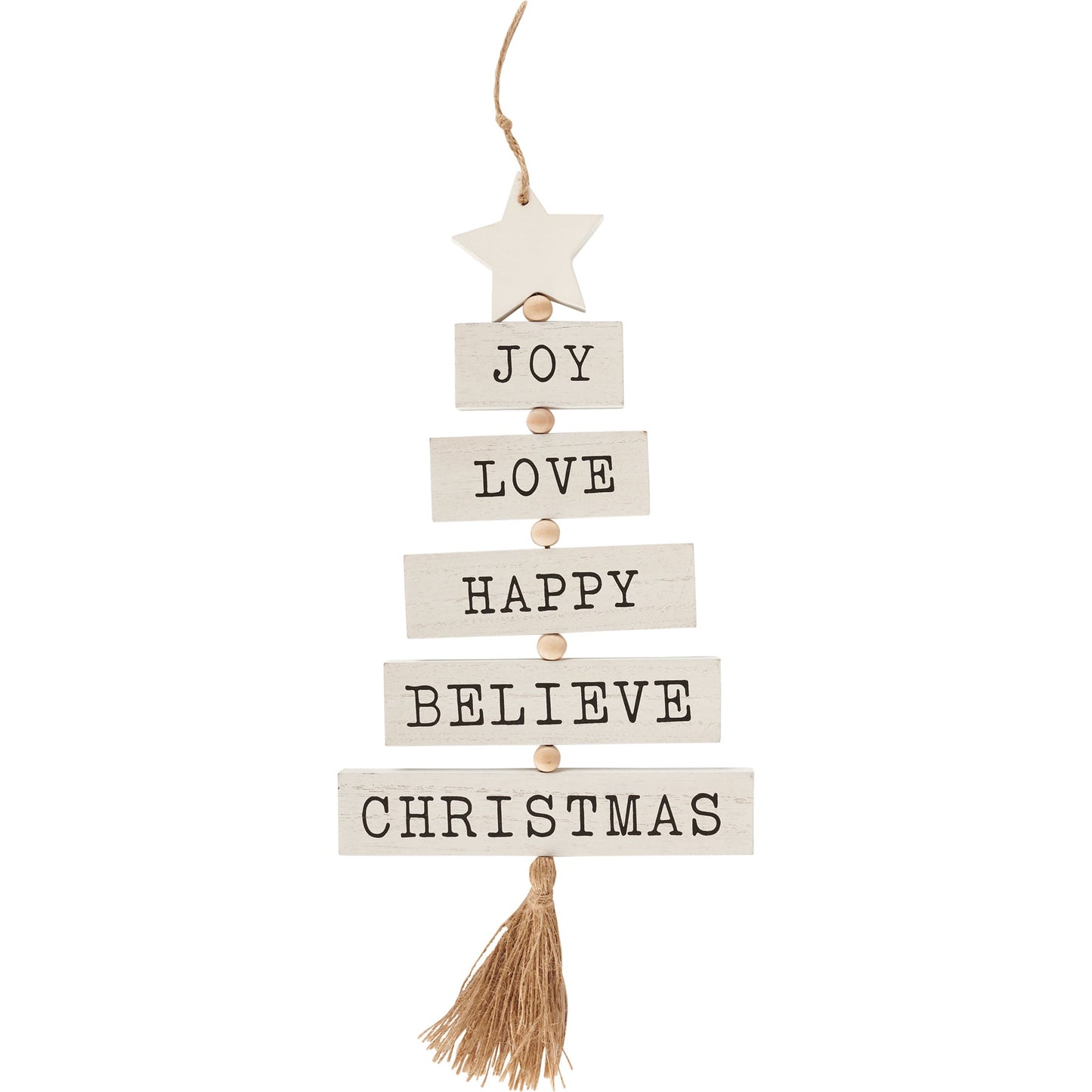 PBK Christmas Decor - Joy Love Happy Believe Hanging Decor
