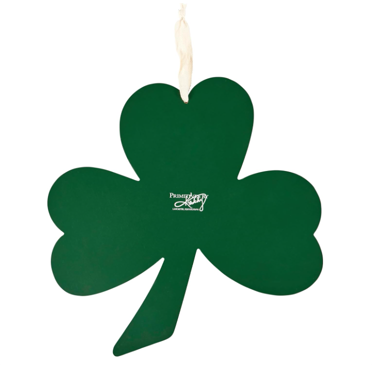 PBK St Patrick's Day Decor - Troubles Be Few Wood Shamrock Door Wall Sign