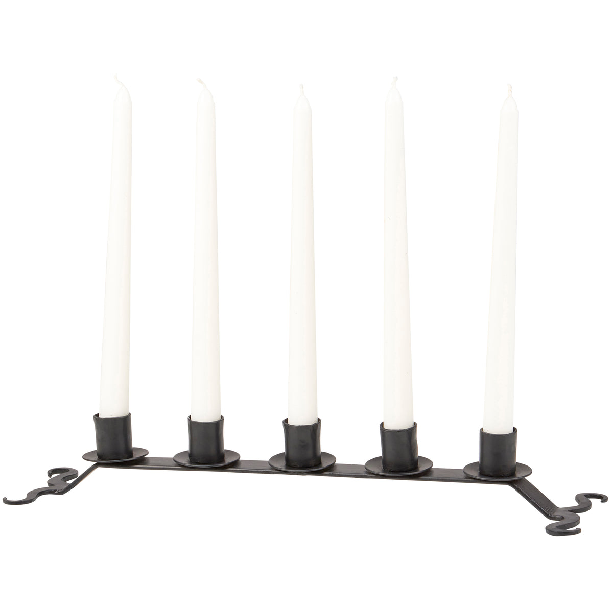 PBK Halloween Home Decor - Black Rustic Iron Metal 5 Candle Holder
