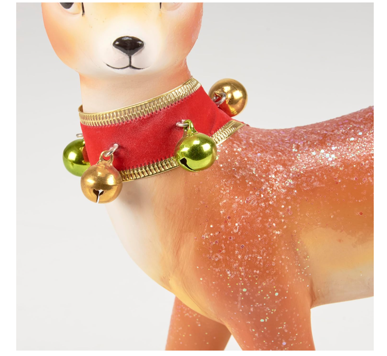PBK Christmas Winter Decor - Retro standing Reindeer Deer Figurines 2pc Set