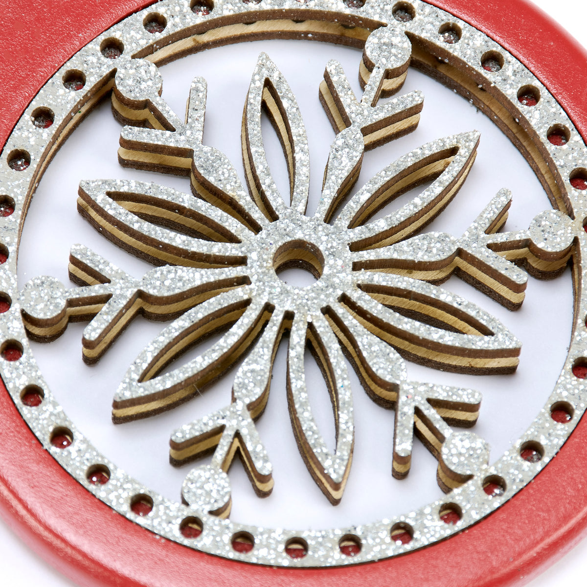 PBK Christmas Ornament - Cutout Snowflake Wood Ornament 3pc Set