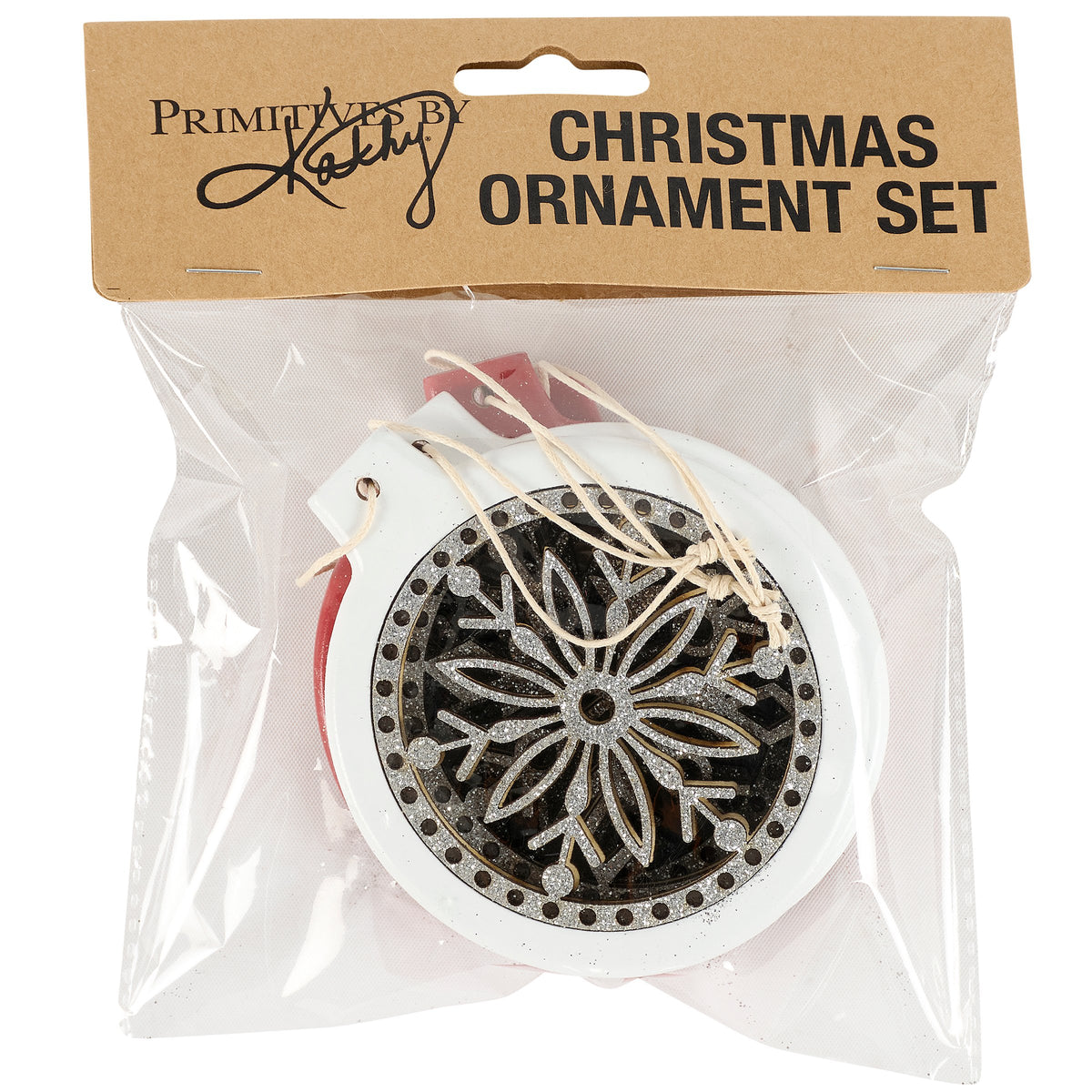 PBK Christmas Ornament - Cutout Snowflake Wood Ornament 3pc Set