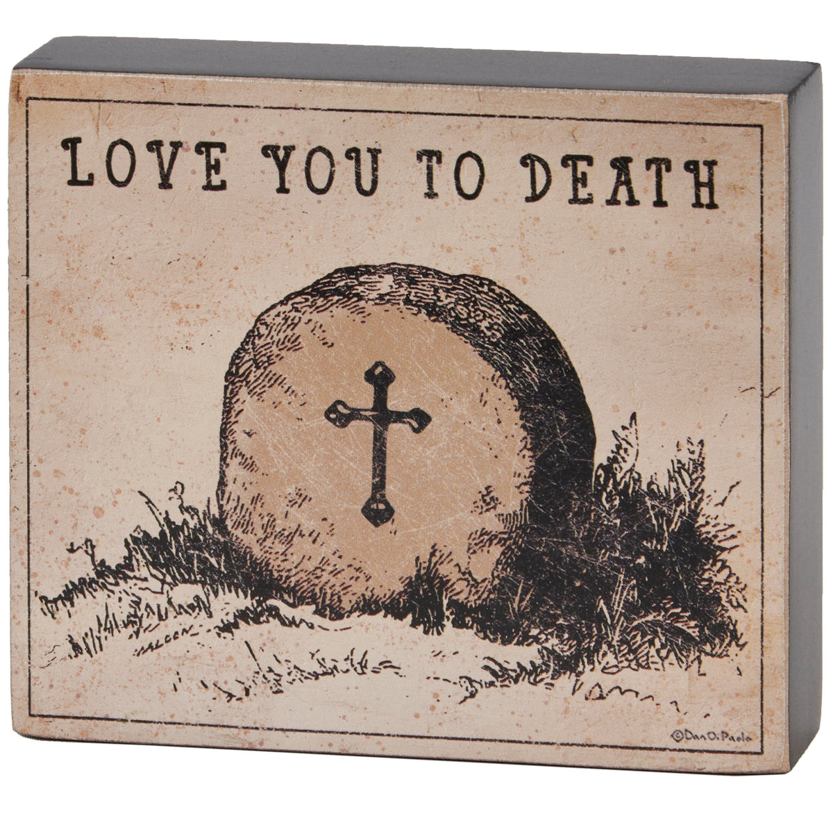 PBK Halloween Decor - Love You to Death Small Block Sign