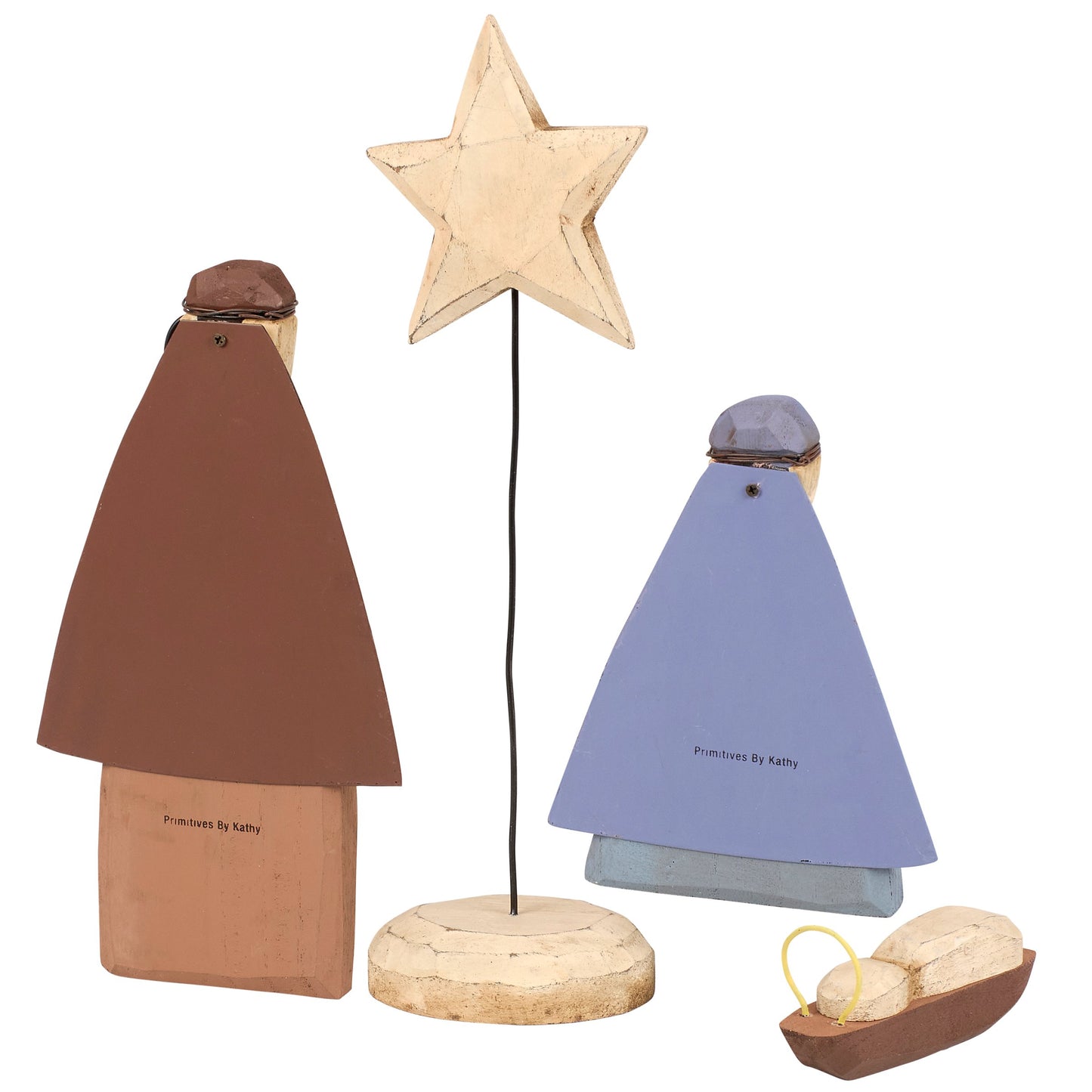PBK Christmas Decor - LG Farmhouse Nativity Holy Family Chunky Sitter