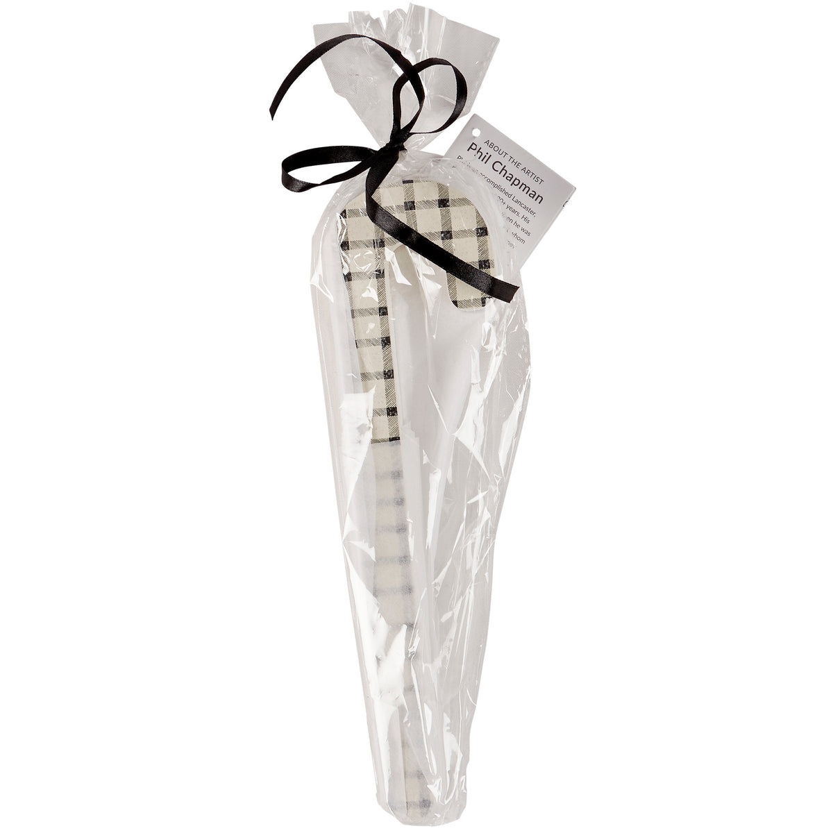PBK Christmas Decor - Black and White Plaid Wood Candy Cane Ornaments