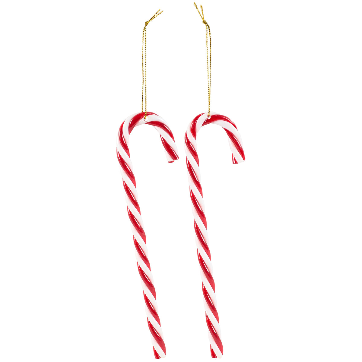 PBK Christmas Decor - Red White Candy Cane Plastic Ornaments 12pc Set